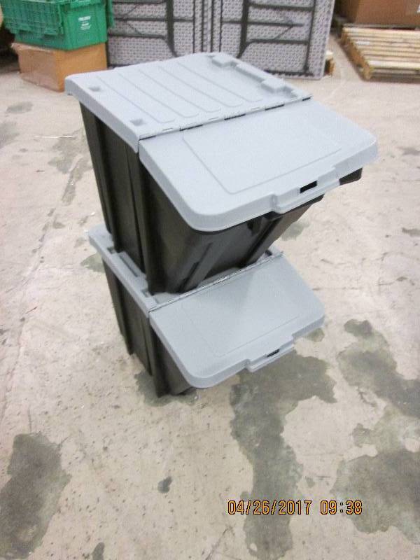 lot 204 image: 2 new gsc 16 gallon stackable hoppe...