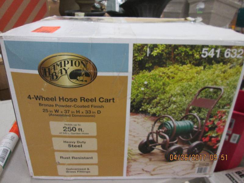 lot 210 image: hampton bay 4-wheel hose reel cart ...