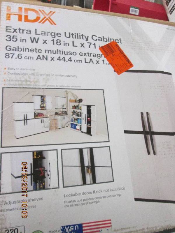 lot 211 image: hdx extra large utlity cabinet 35W...