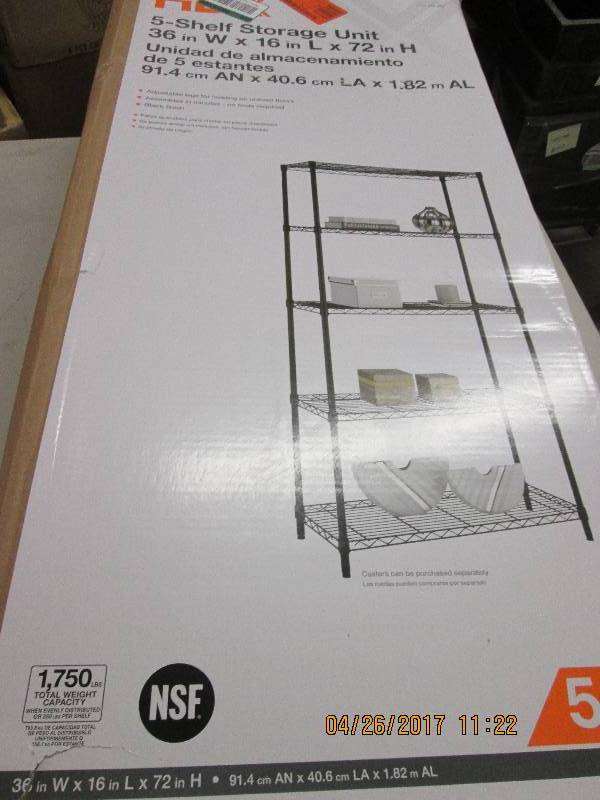 lot 234 image: hdx 5-shelf storage unit 36 W X 16...