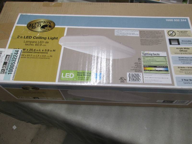 Hampton Bay 2 ft. x 1 ft. White LED...
