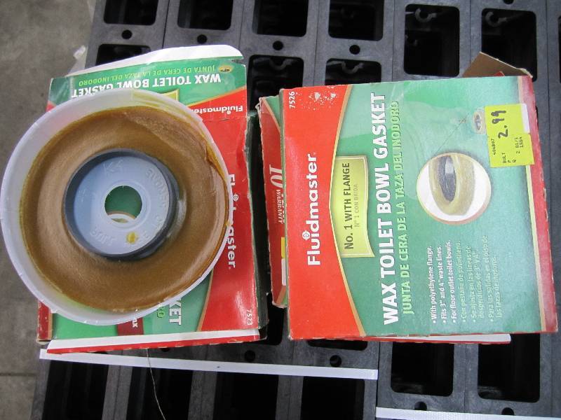 5 Wax toilet bowl gaskets...