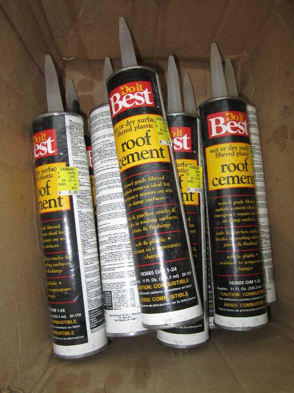 9 tubes of roof cement...