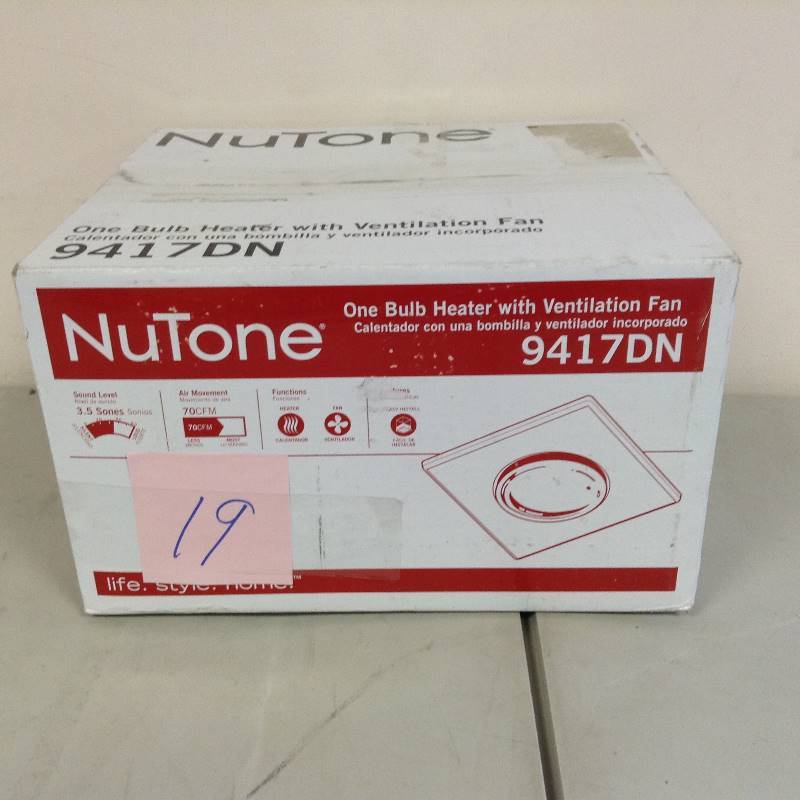 lot 19 image: Nutone 9417DN One Bulb Heater with Ventilation Fan