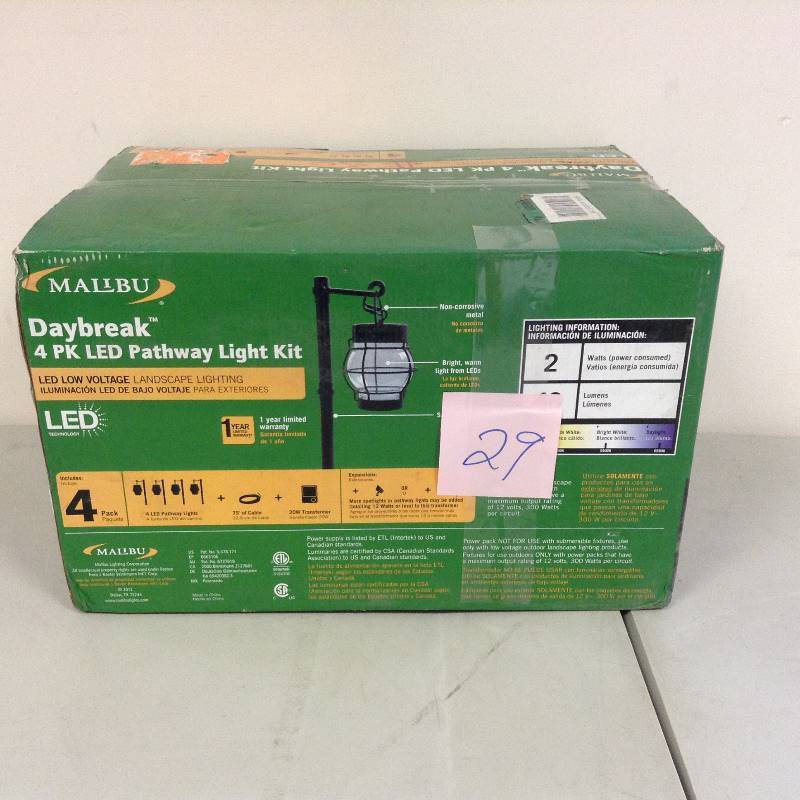 lot 29 image: Malibu Daybreak 4 PK LED Pathway Light Kit