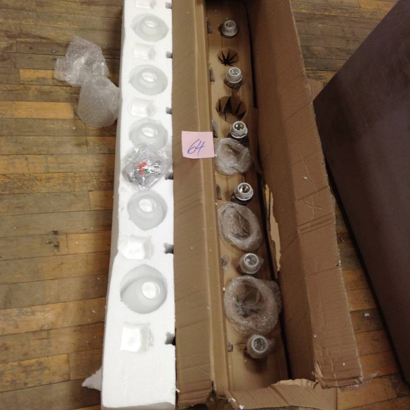 lot 64 image: Progress Lightning P2714-09 Gather Collecgtion 6 Light Vanity Fixture Brushed Nickel