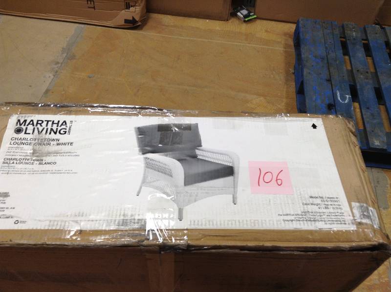 lot 106 image: Martha Living Charlottetown Lounge Chair White