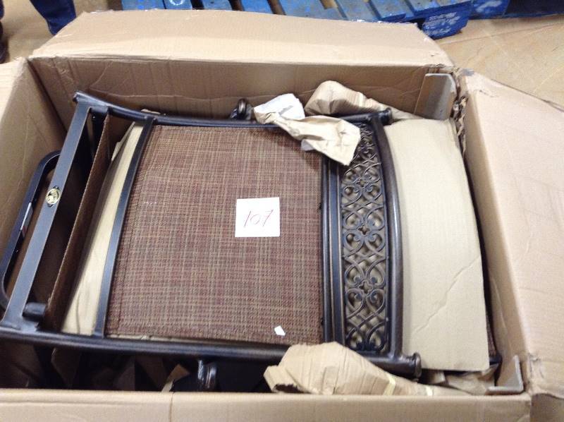 lot 107 image: Niles Park Sling Patio Swivel Rocker 2 pack