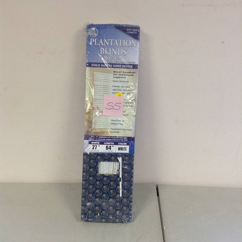 lot 55 image: Plantation Blinds 27 x 64 White