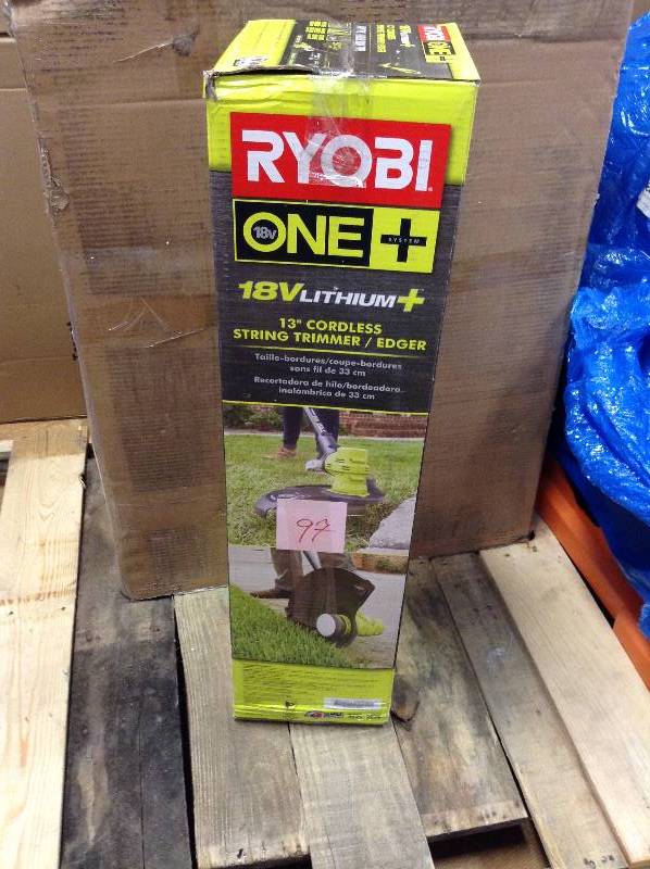 lot 97 image: Ryobi 18V One Plus 13 Cordless string Trimmer Edger