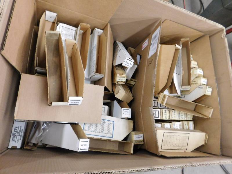 lot 23 image: Lot of Cardboard Storage Parts Bins