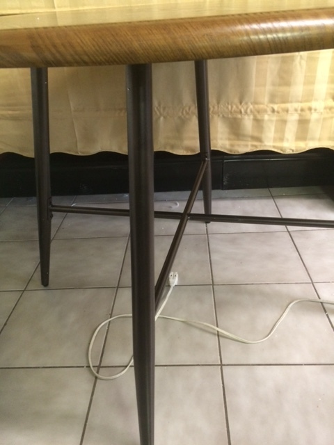 lot 61 image: Dining Round Table with Modern Steel Legs
