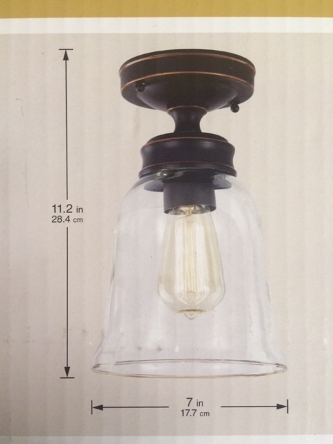 lot 79 image: Hampton Bay Vintage Semi Flush Lights set of two.