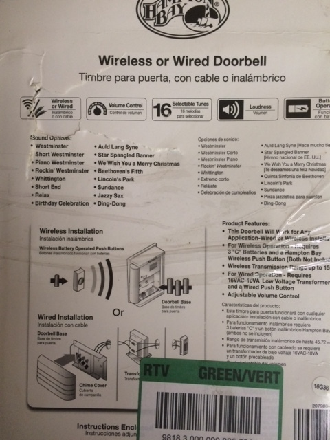lot 48 image: Wireless or wired doorbell