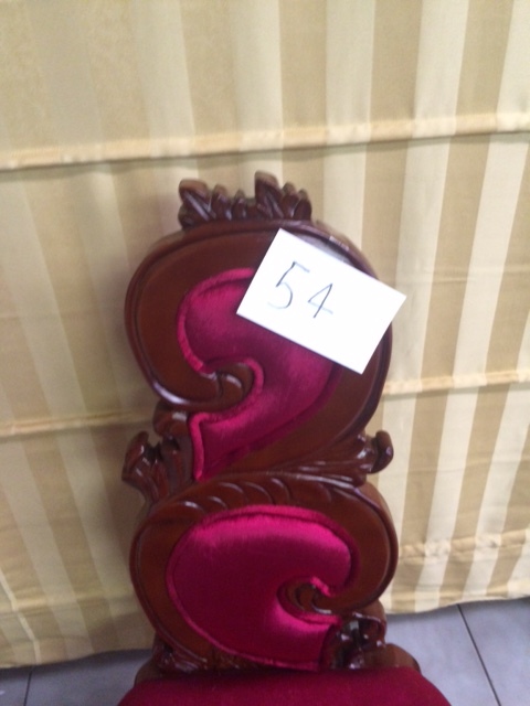lot 54 image: Plush Ruby Red Accent Chair