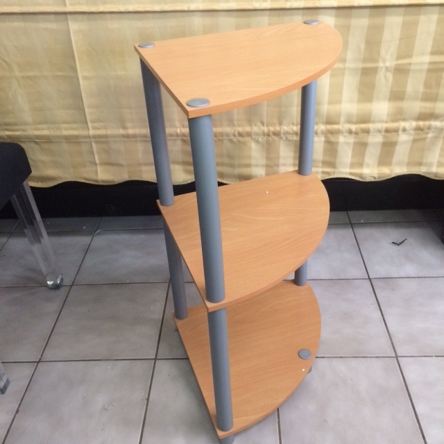 lot 35 image: Corner Shelf, End Table, Walnut