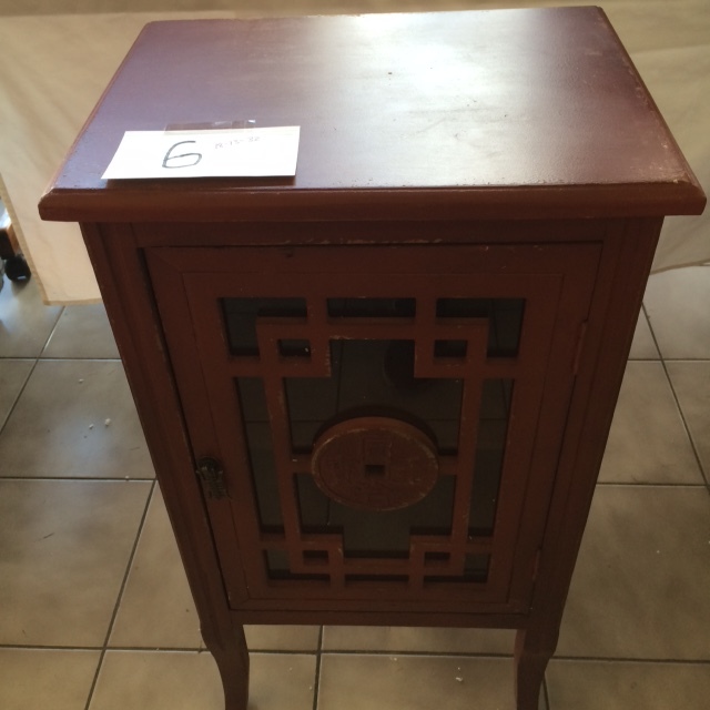 lot 6 image: Oriental style end table.