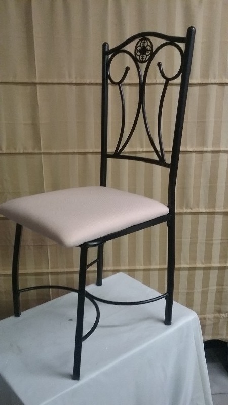 lot 22 image: Metal Dining Chairs with Cushions, 4 Units