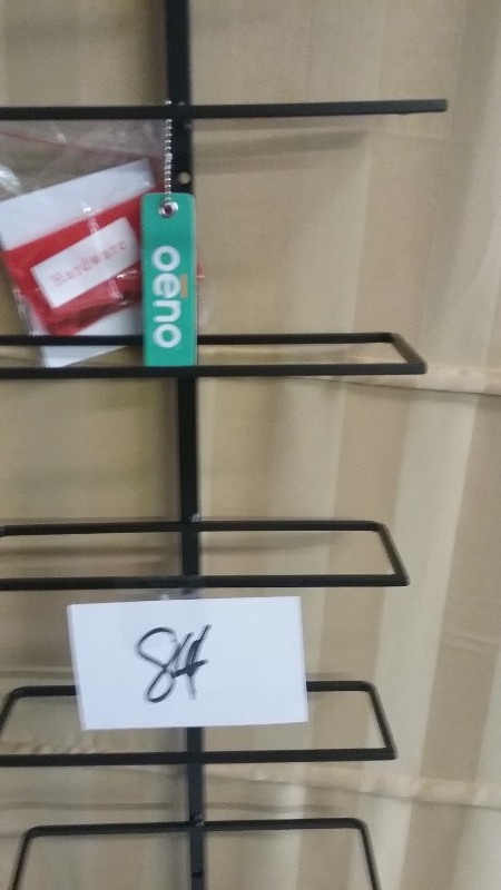 lot 84 image: 9 Bottle Wall Hanging Wine Rack (or towel holder)