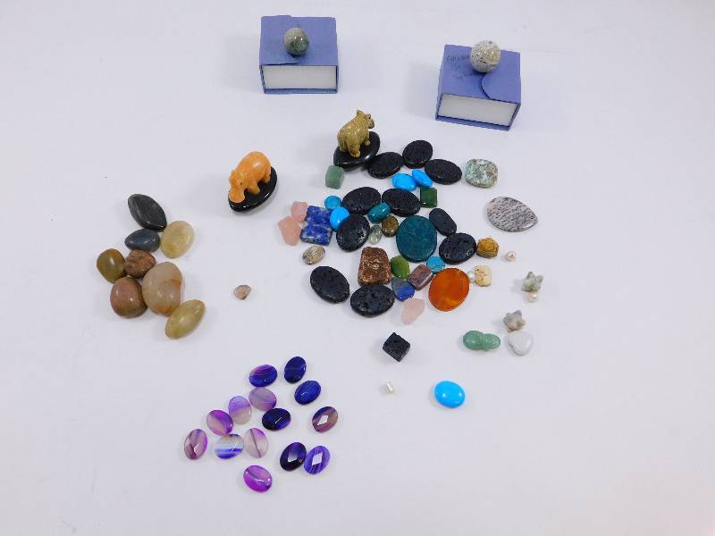 lot 42 image: Lot of Assorted Polished Gemstones For Beading and Crafts