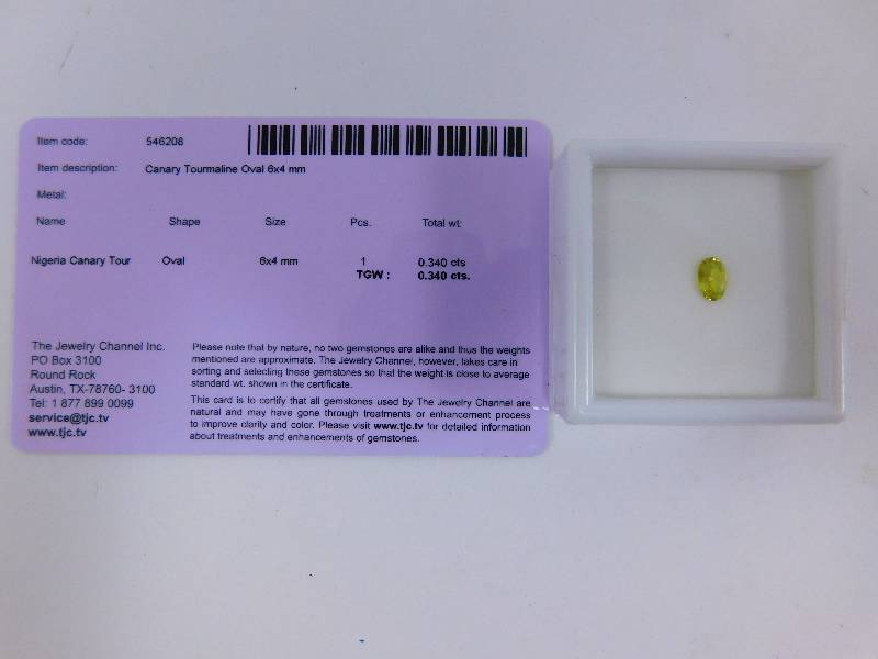 lot 46 image: .34 Carat Canary Tourmaline