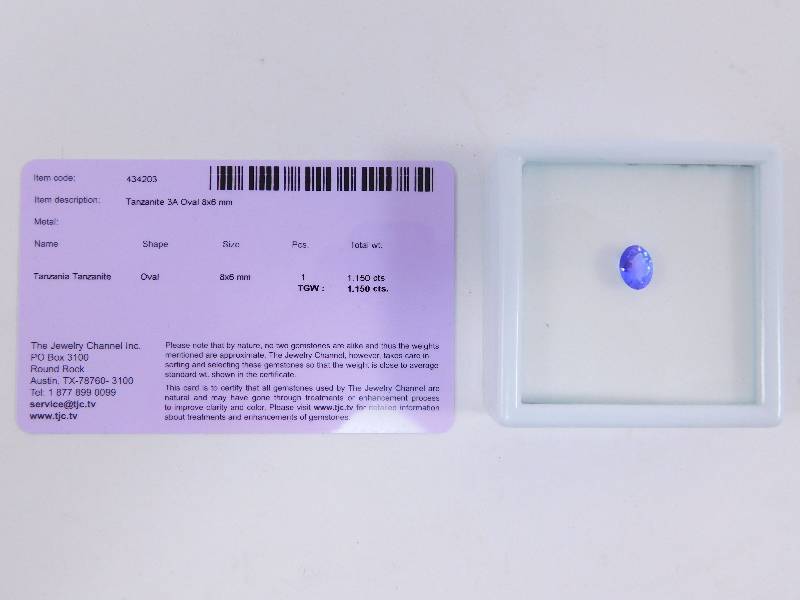 lot 49 image: Certified 1.3 Carat Tanzanian Tanzanite - Oval Cut