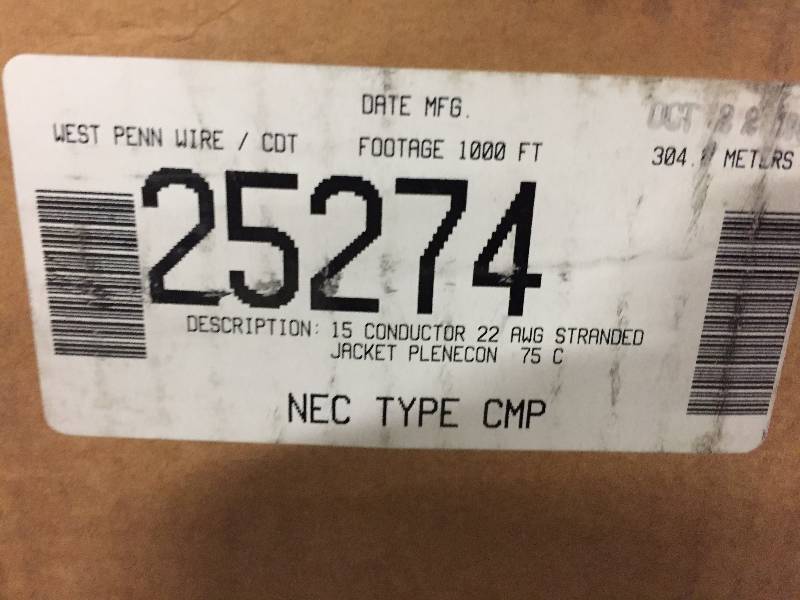 lot 46 image: West Penn Professional Plenum-Rated Communication Cable Lot