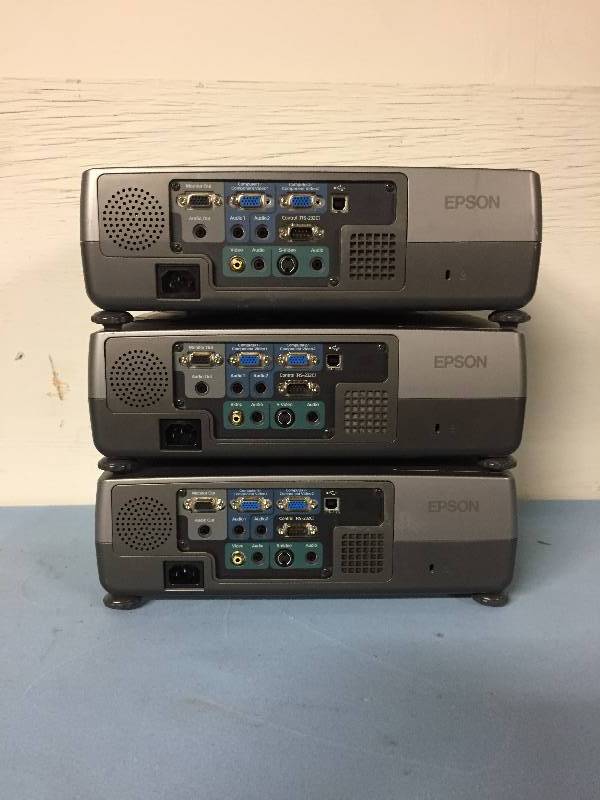 lot 57 image: Lot of Three (3) Epson PowerLite LCD Projectors