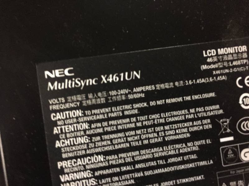 lot 4 image: NEC X461 Ultra-Narrow Bezel, Professional-Grade 46 LCD MonitorDisplay
