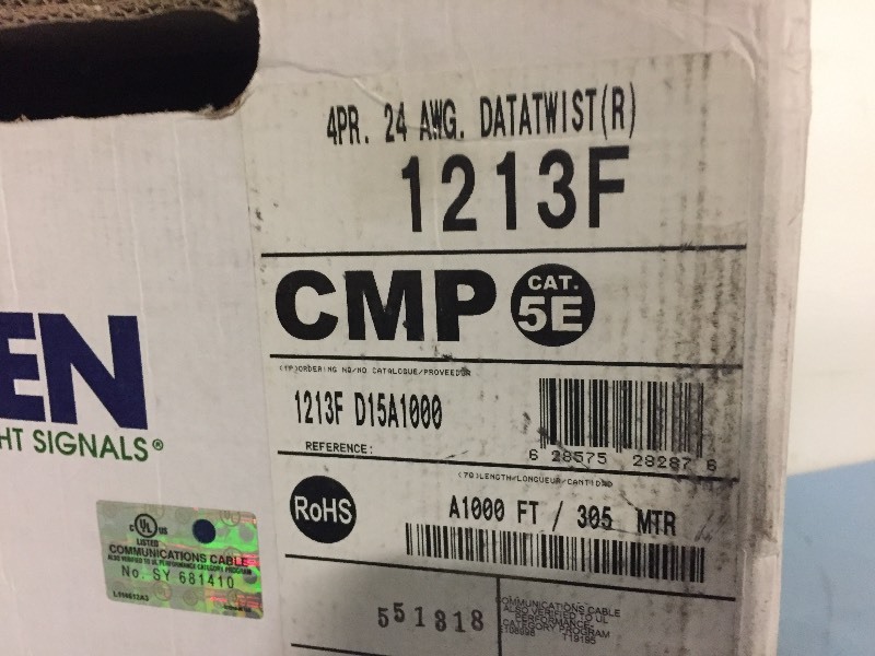 lot 80 image: Belden 1213F CAT5 Network Cable - Large Spool