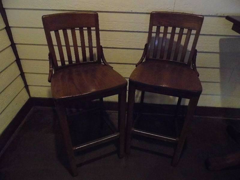 Lot of 4 Oak High Top Chairs