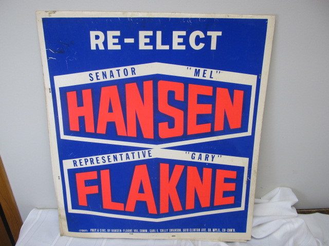 lot 37 image: Vintage Minneapolis 2-sided Campaign Poster
