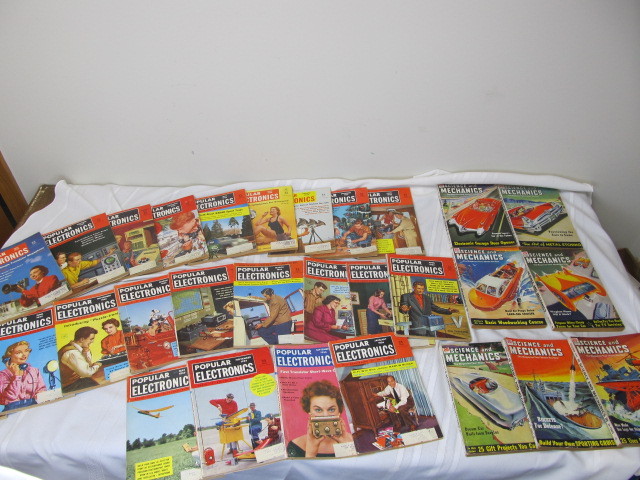 lot 40 image: Vintage Popular Electronics &amp Science and Mechanics Magazines