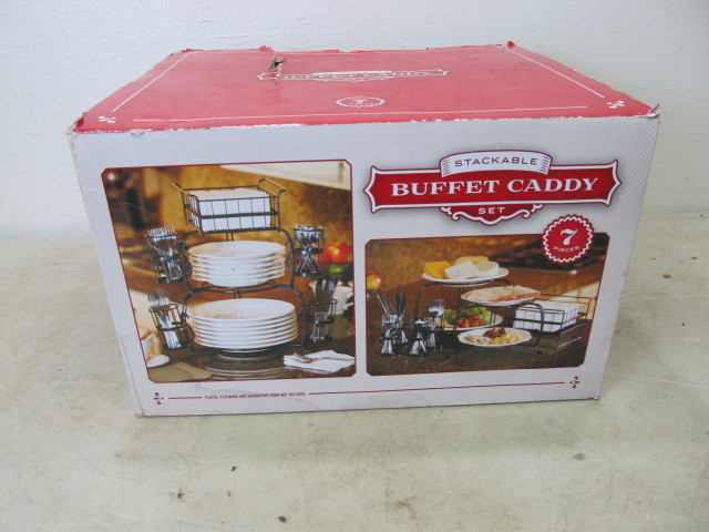 lot 136 image: NIB Buffet Caddy Serving Set