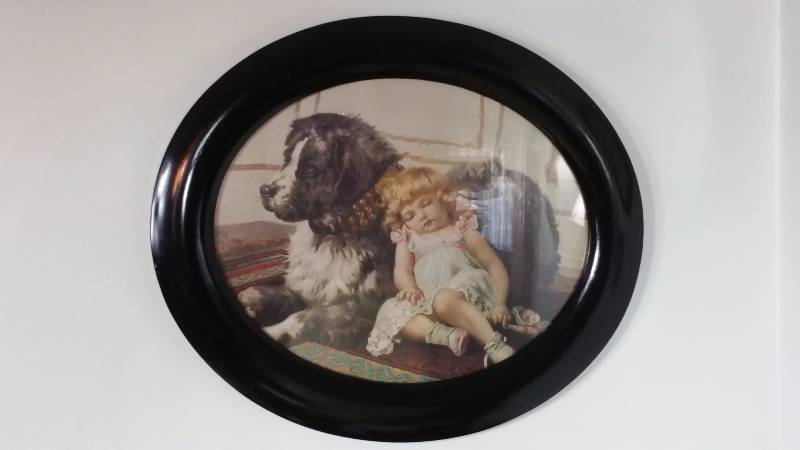 lot 42 image: Bubble Glass Framed Print - White Dress Girl