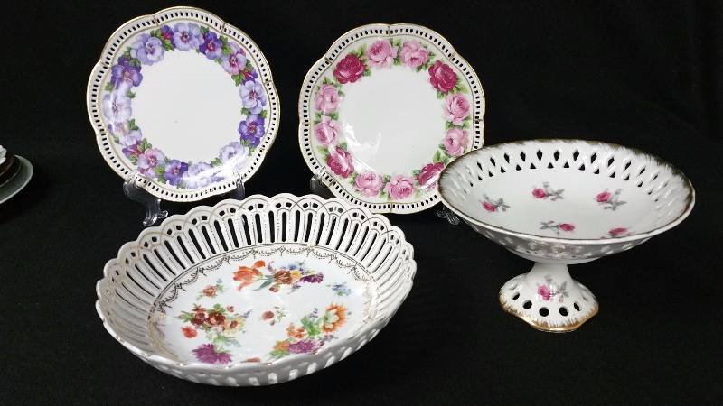 lot 134 image: Pierced Porcelain Including Dresden, Etc.