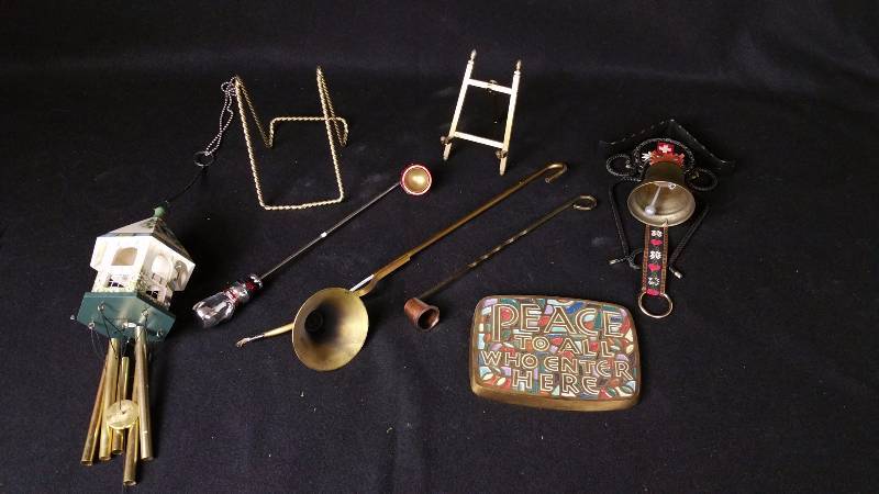 lot 104E image: Metalware Including Snuffers, Vintage Wall Plaques, Etc.