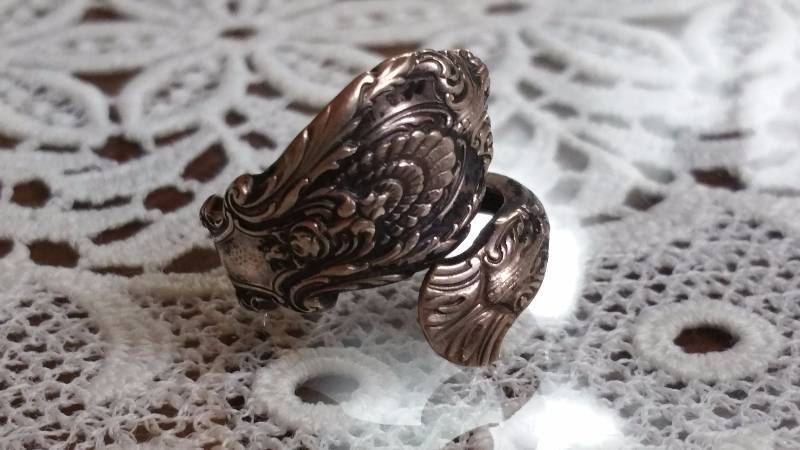 lot 151D image: Antique Silver Spoon Ring