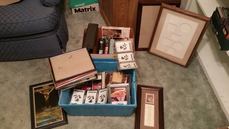 lot 231 image: Group of Picture Frames, Jesus Print, Books, Etc.