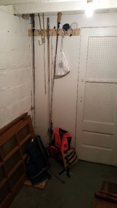 lot 250 image: Fishing Poles & Life Jackets