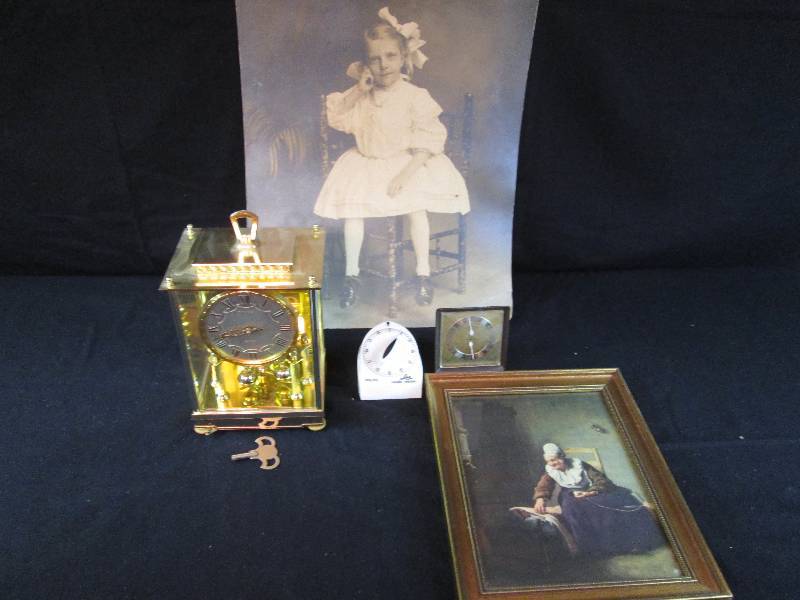 lot 98C image: Master 400 Day Mantle Clock, Antique Photograph, Etc