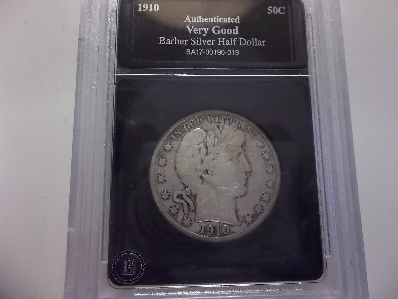 1910 S Barber Half Dollar Slabbed & Authenticated VG
