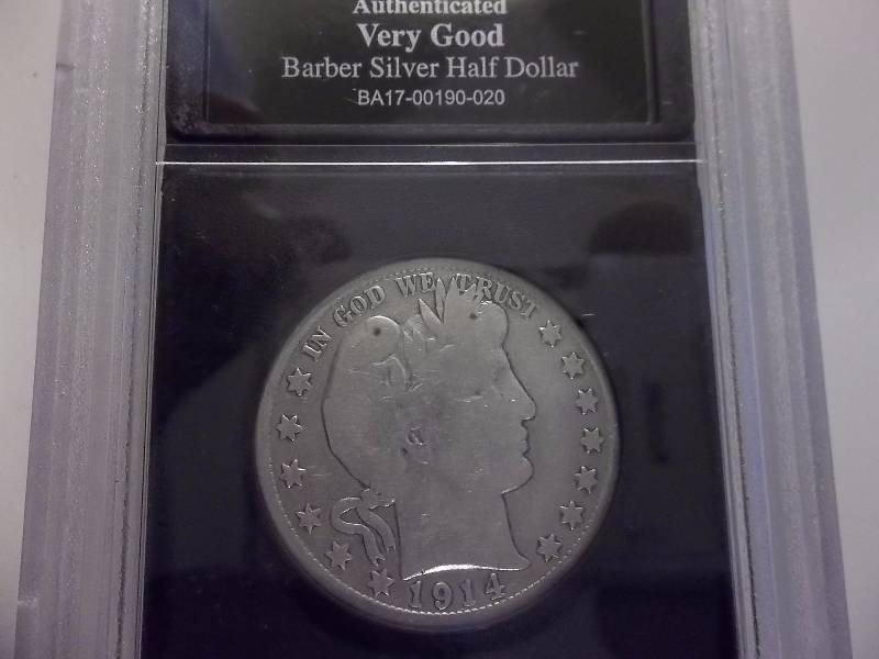 1914 S Barber Half Dollar Slabbed & Authenticated VG