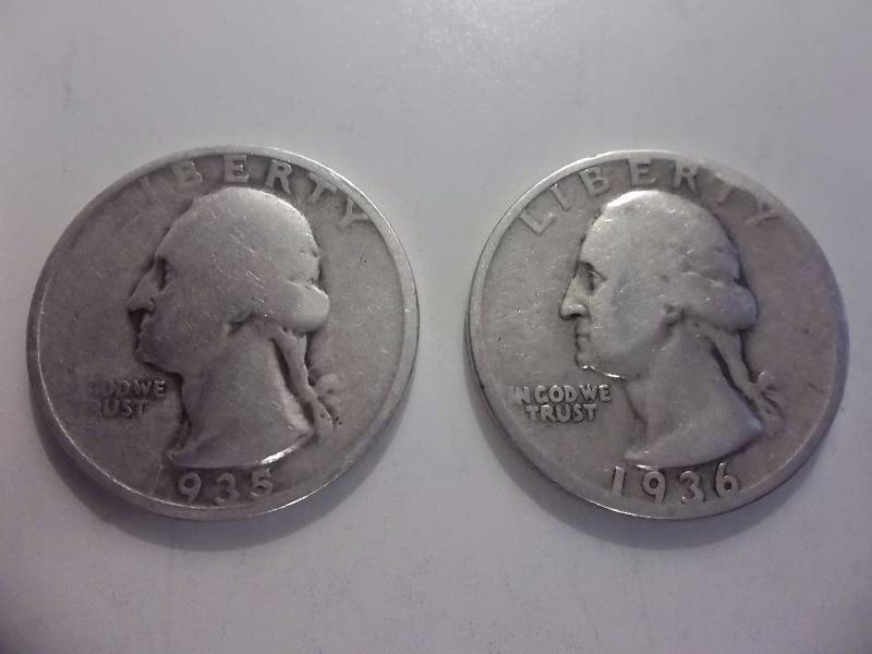 1935, 1936 S Washington Quarters