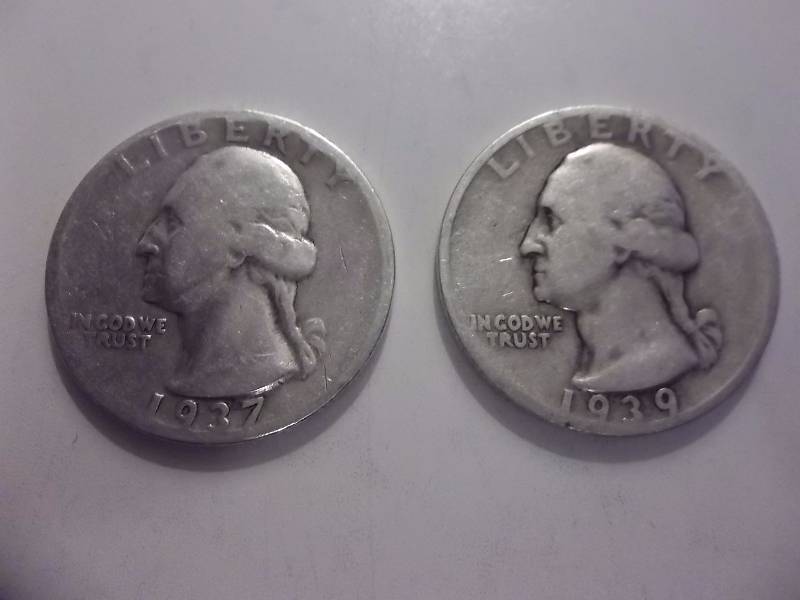 1937, 1939 S Washington Quarters
