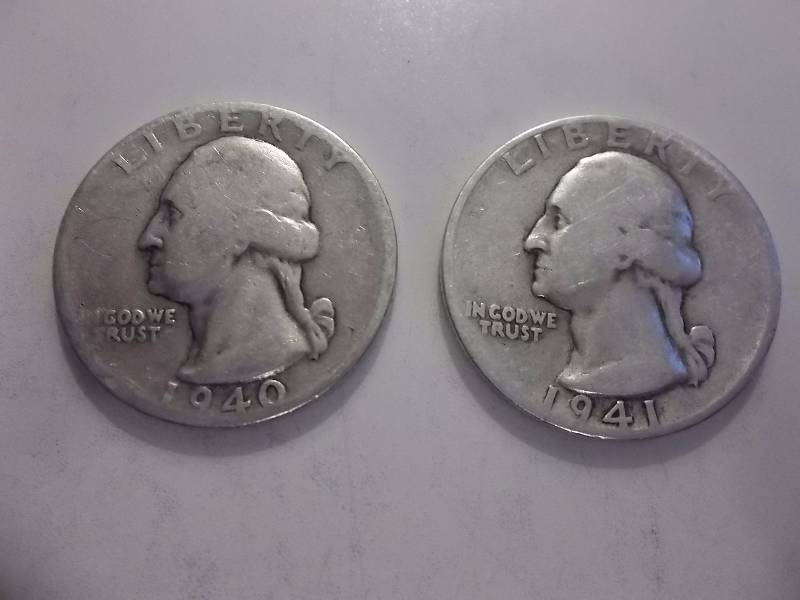 1940, 1941 Washington Quarters