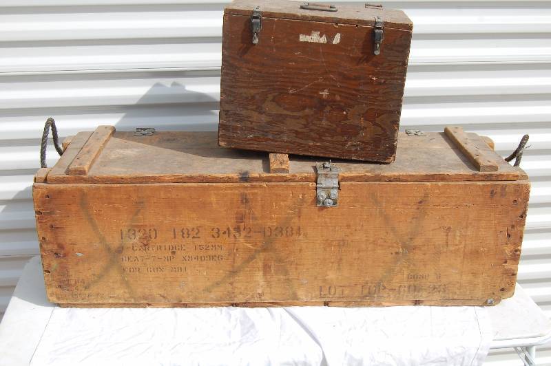 Wooden Ammo Crate and Wooden Box