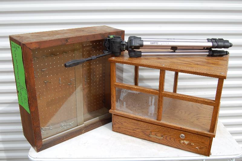 Pull Tab Box, Tripod, and Display Case