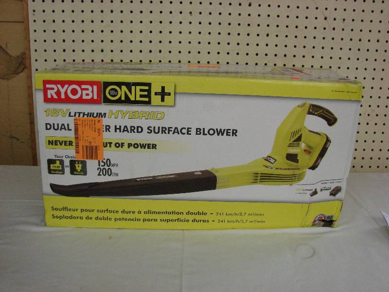 lot 273 image: RYOBI ONE  18V LITHIUM HYBRID HARD SURFACE BLOWER