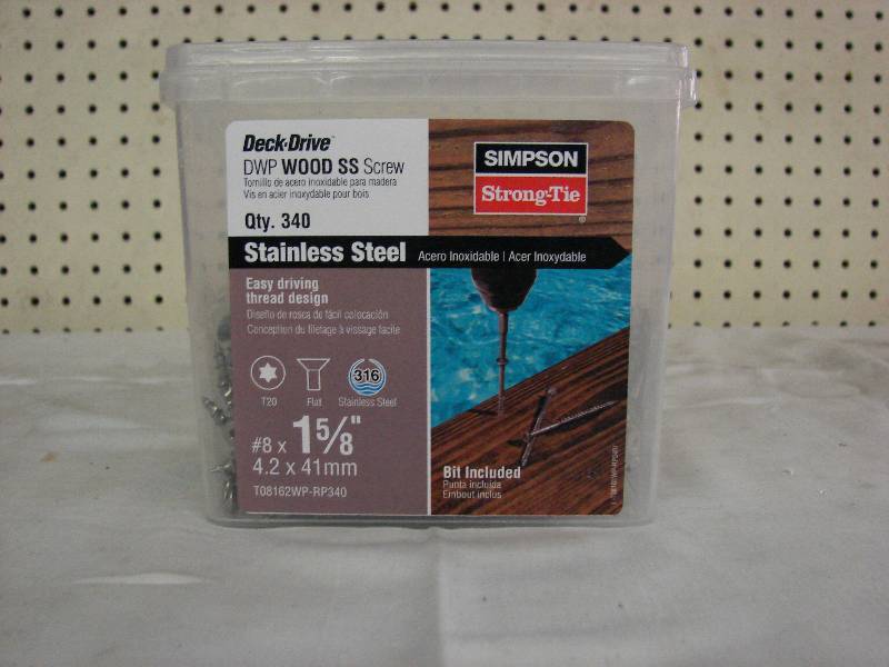 lot 302 image: DECK DRIVE STAINLESS STEEL WOOD SCREWS 1 58